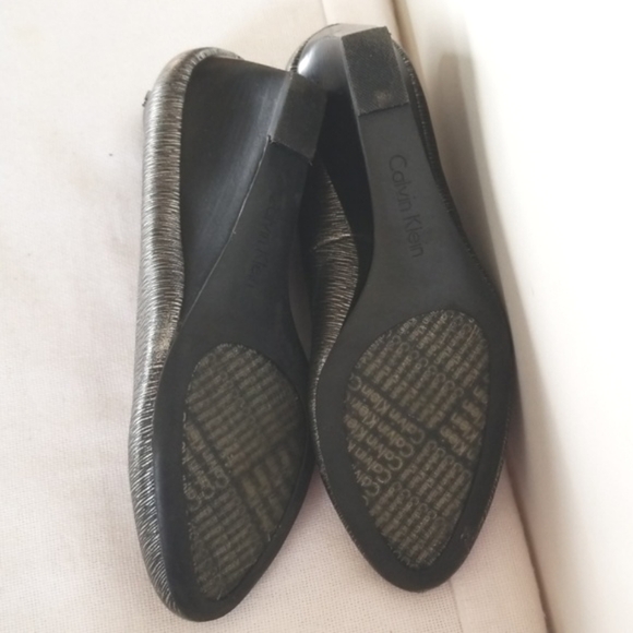 Calvin Klein Silver Black Leather Wedge Saxton - Picture 7 of 8